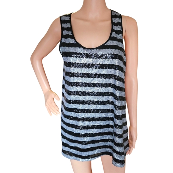 Forever 21 Sequin Micro Dress Sz M y2k Bling Retro Party Night Out Club Disco - Picture 1 of 7